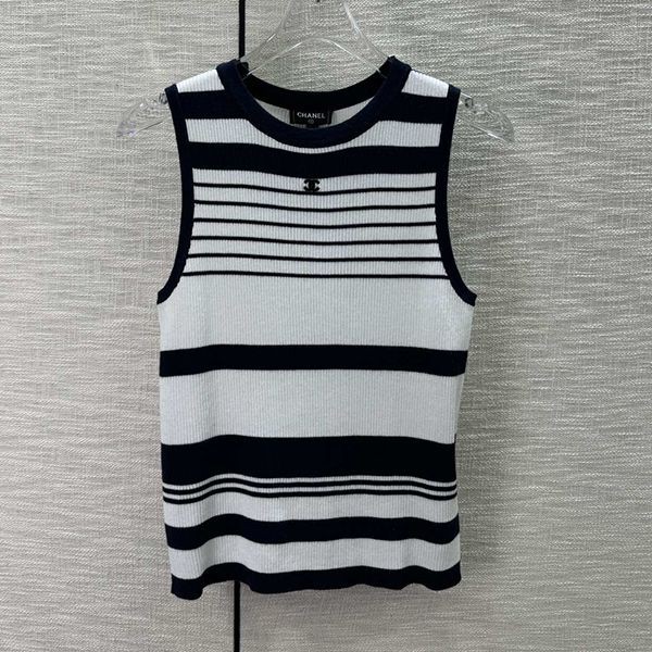 超希少！入手困難品！シャネル ストライプ ニット ベスト 偽物 sht32421